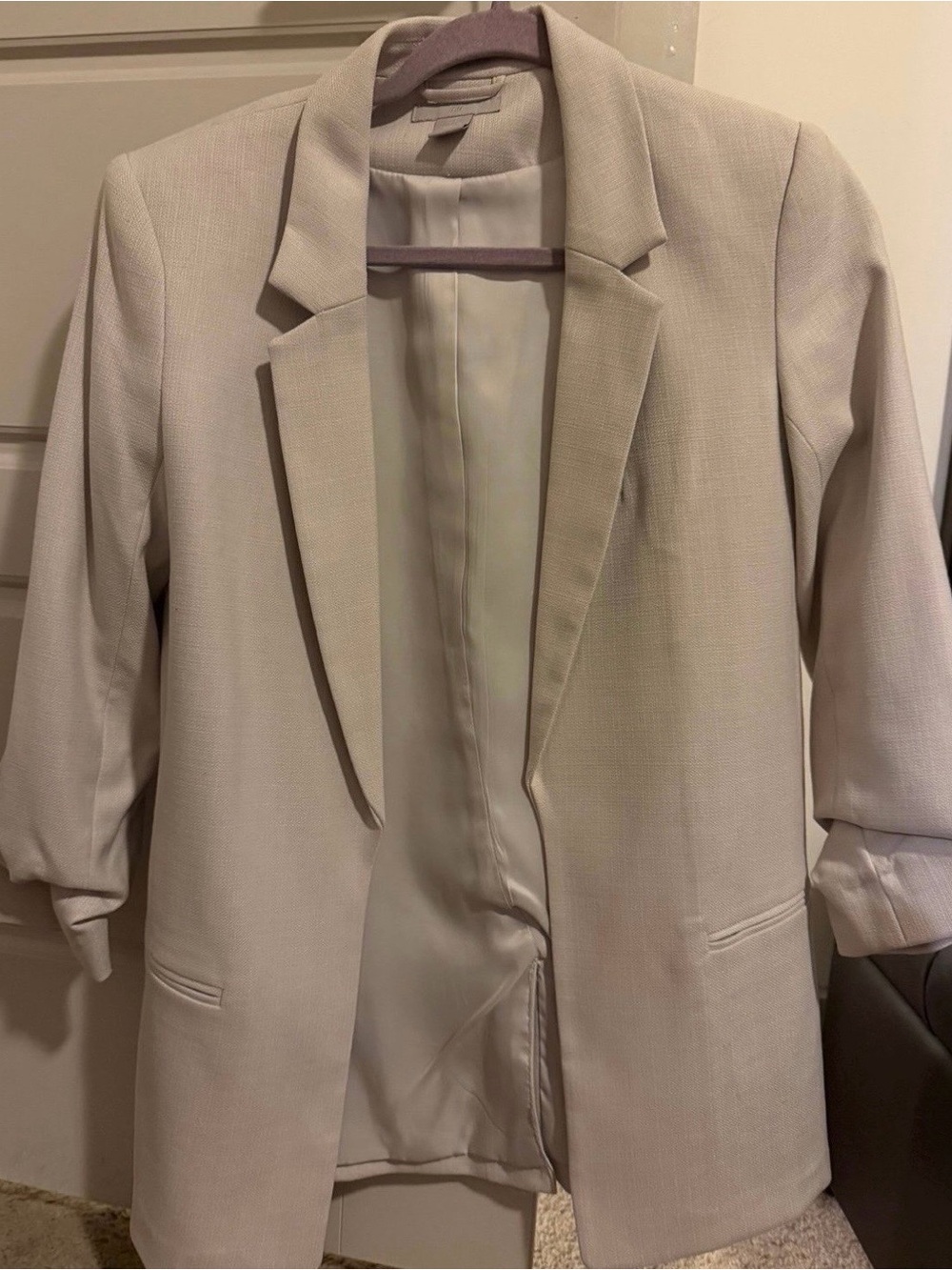 H&M Cream Open-Front Blazer